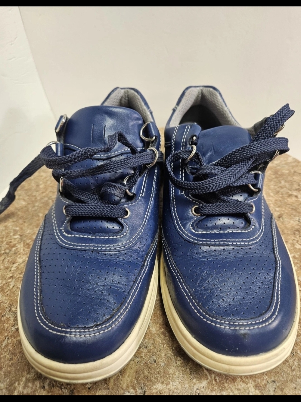 SAS Women's Sporty Lux Navy Blue Leather Athletic Shoes